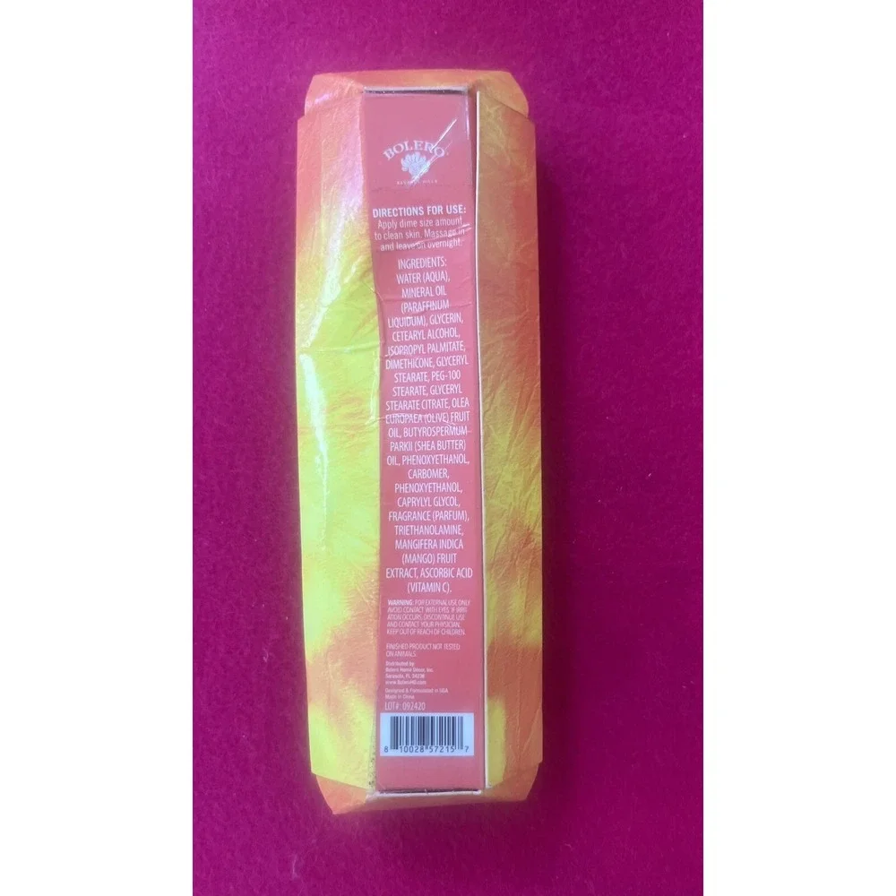 Bolero Beverly Hills Mango+Vitamin C Overnight Detox Cream. 0.5‎ oz. NIB